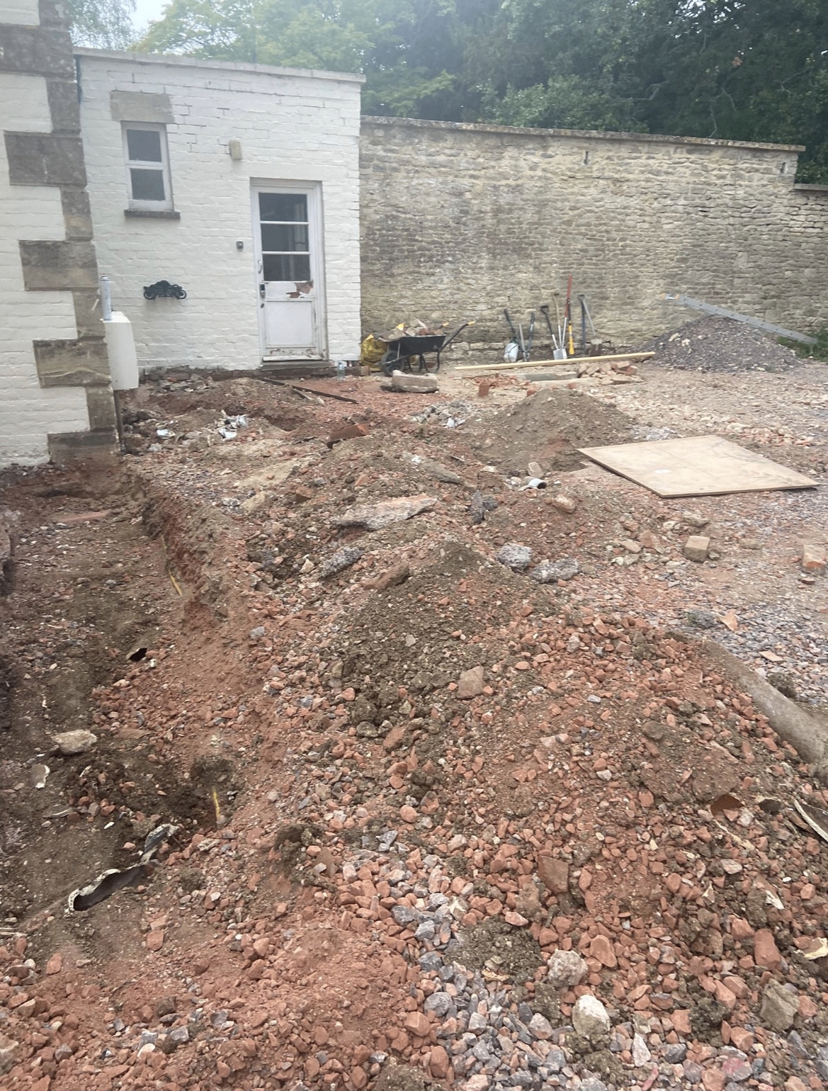 Neglected walled garden before restoration